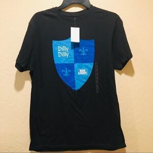Dilly Dilly Budlight beer blue crest t shirt black